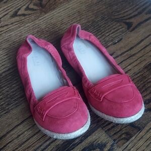 Amalfi by Rangoni Cielo Suede Loafer flats with memory foam - red - 6.5